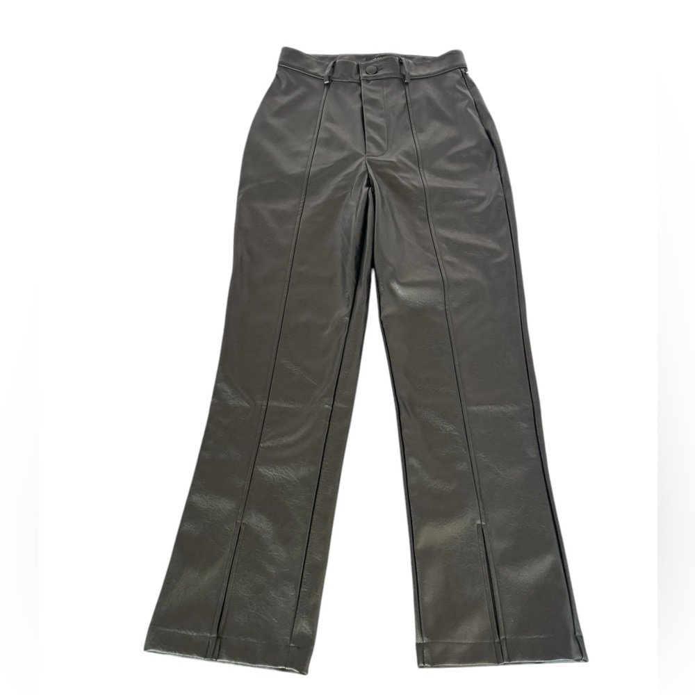 Wildfox Women’s Faux Leather Slit Hem Straight Leg Pants Size‎ Small - Picture 2 of 16